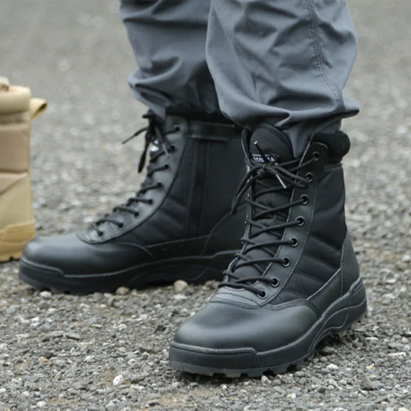 CushyGait Men Waterproof Steel Toe Work Boots Non-Slip Hiking Boots Tactical Boots