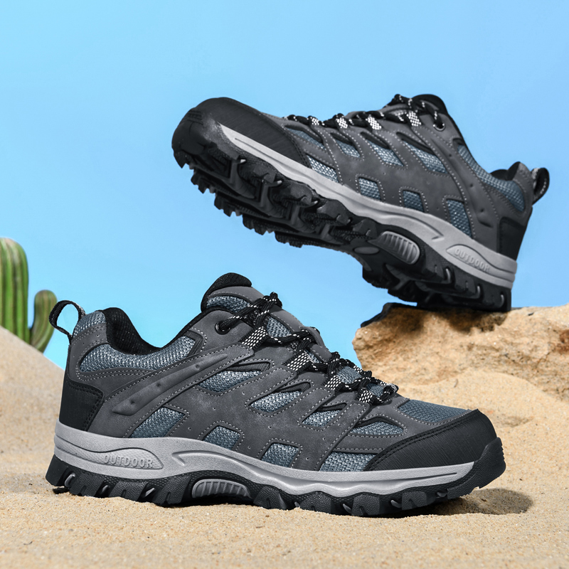 ⏰Limited Time 60% OFF🛒 Men's Outdoor Hiking Shoes – Breathable Waterproof Low-Cut Walking Shoes with Non-Slip Traction, Abrasion-Proof Build & Orthopedic Wide Toe Arch Support