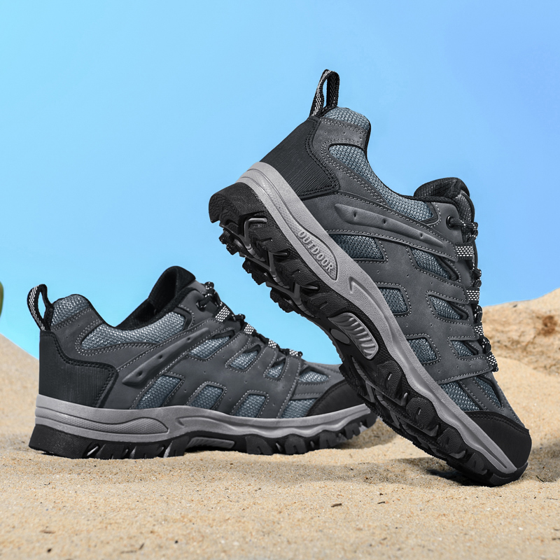 ⏰Limited Time 60% OFF🛒 Men's Outdoor Hiking Shoes – Breathable Waterproof Low-Cut Walking Shoes with Non-Slip Traction, Abrasion-Proof Build & Orthopedic Wide Toe Arch Support
