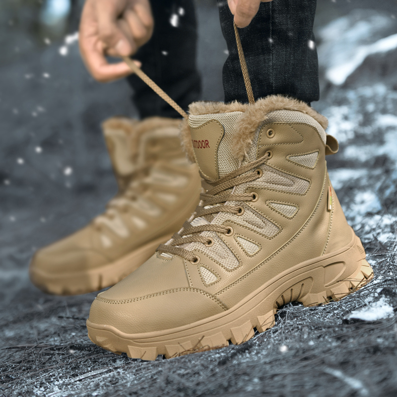 (⏰Limited Time 70% OFF🛒) Men Combat Boots Waterproof Non-Slip Hiking Boots Anti-Puncture Anti-Sprain Work Boots