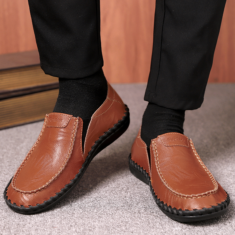 ⏰Limited Time Sale 70% OFF-Men's Orthopedic Comfort Handmade Leather Shoes - Waterproof, Slip-resistant, Puncture-resistant, Arch Support, Ankle Support, Wide Toe, Shock Absorption