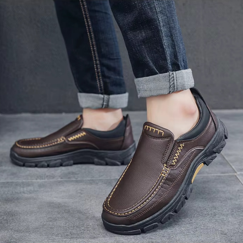 (⏰Limited Time Sale 70% OFF) Men's Arch Support Orthopedic Wide Toe Kicking Loafers Lightweight Soft Waterproof Anti-Slip Slip-on Loafers