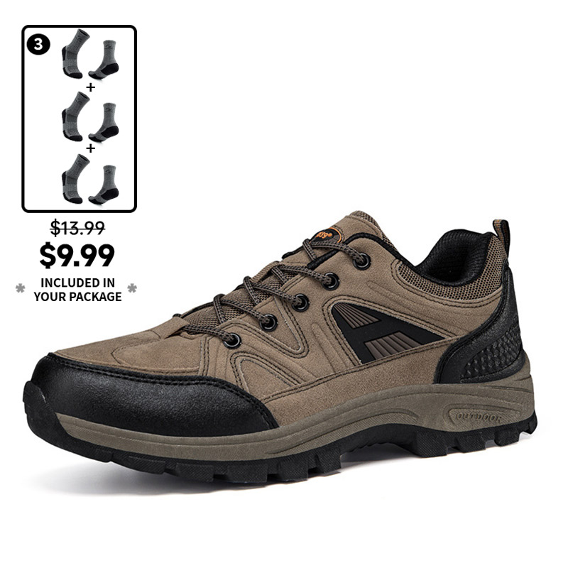 (⏰Limited Time Sale 70% OFF) Men's Outdoor Hiking Shoes - Wide Toe, Arch Support, Waterproof, Anti-Slip, Anti-Puncture, Anti-Smash, Light Hiking and Daily Work