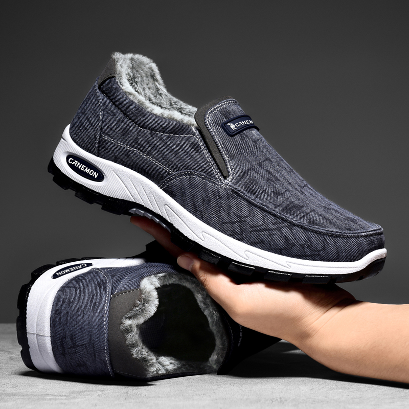 ⏰Limited Time Sale 70% OFF -Men’s Fleece-Lined Orthopedic Slip-On Sneakers — Waterproof, Slip-Resistant, Arch Support, Wide Toe Box; Ideal for Daily Commutes, Long-Distance Travel & Outdoor Walking