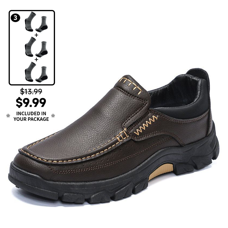 (⏰Limited Time Sale 70% OFF) Men's Arch Support Orthopedic Wide Toe Kicking Loafers Lightweight Soft Waterproof Anti-Slip Slip-on Loafers