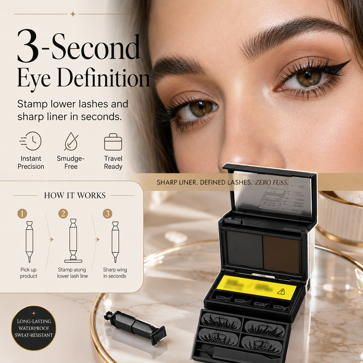 Instant lower lash application