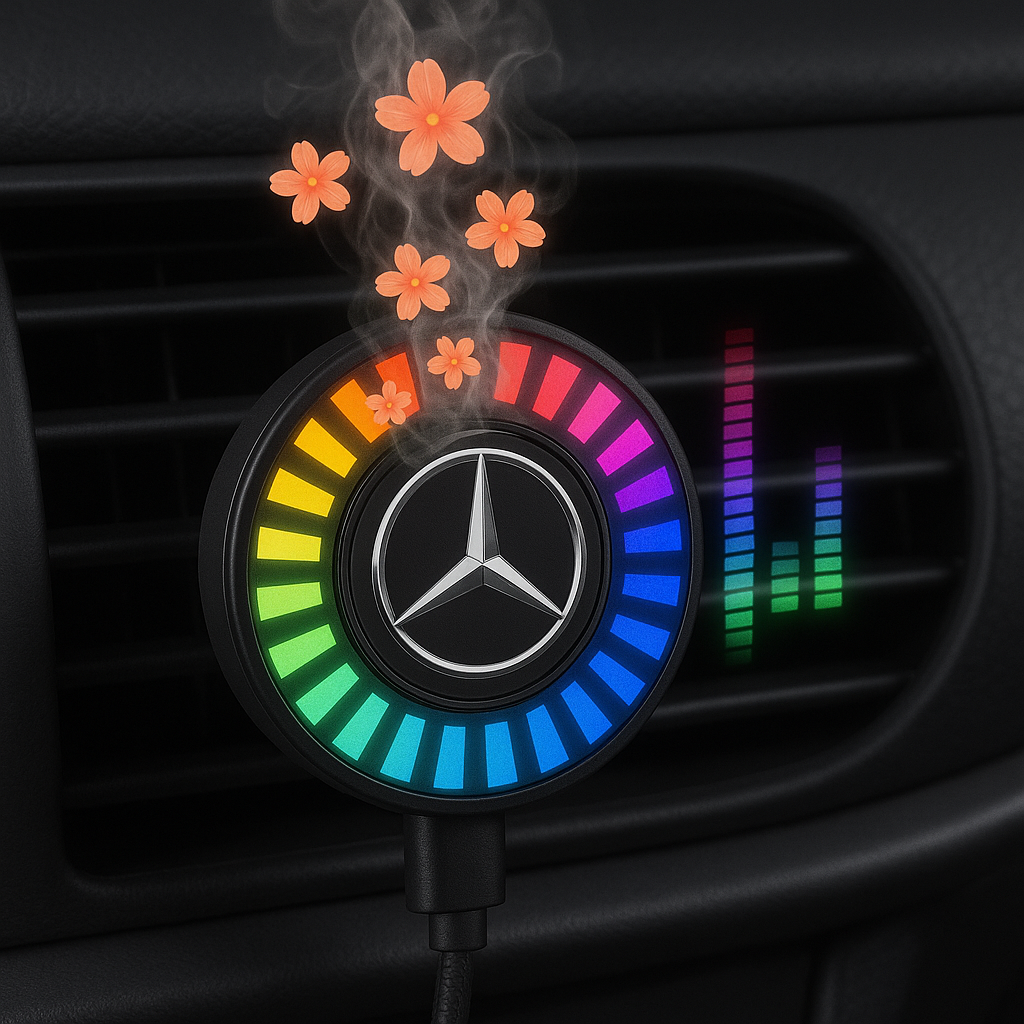 🚗 Musical rhythm LED car light with logo (with aroma diffuser)🎶