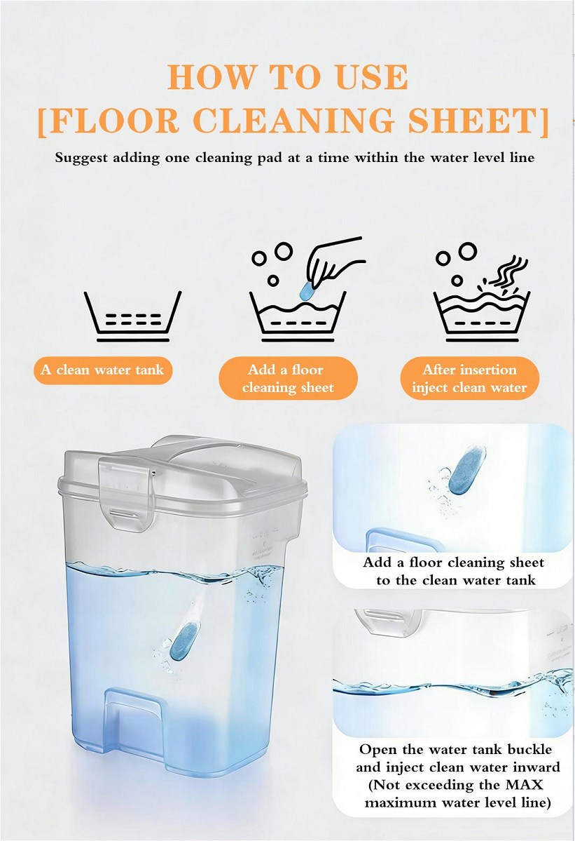 Floor Cleaning Tablets usage steps