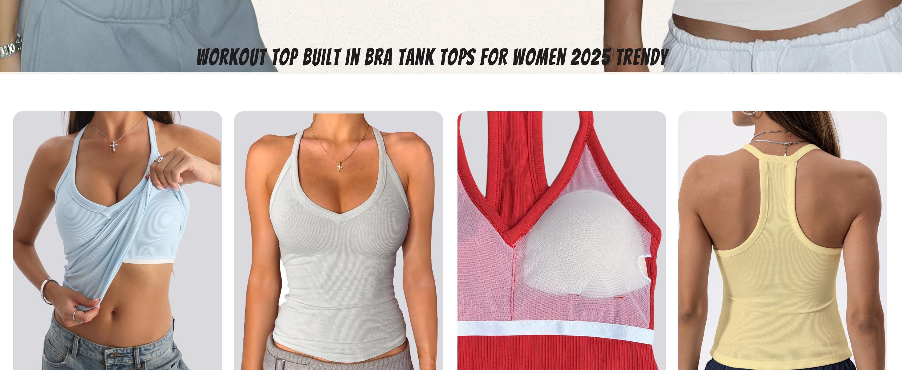 Danysu V Neck Cotton Tank Tops with Built-in Shelf Bra Sleeveless Racerback Fitted Basic Cami Shirts Danysu V Neck Cotton Tank Tops with Built-in Shelf Bra Sleeveless Racerback Fitted Basic Cami Shirts