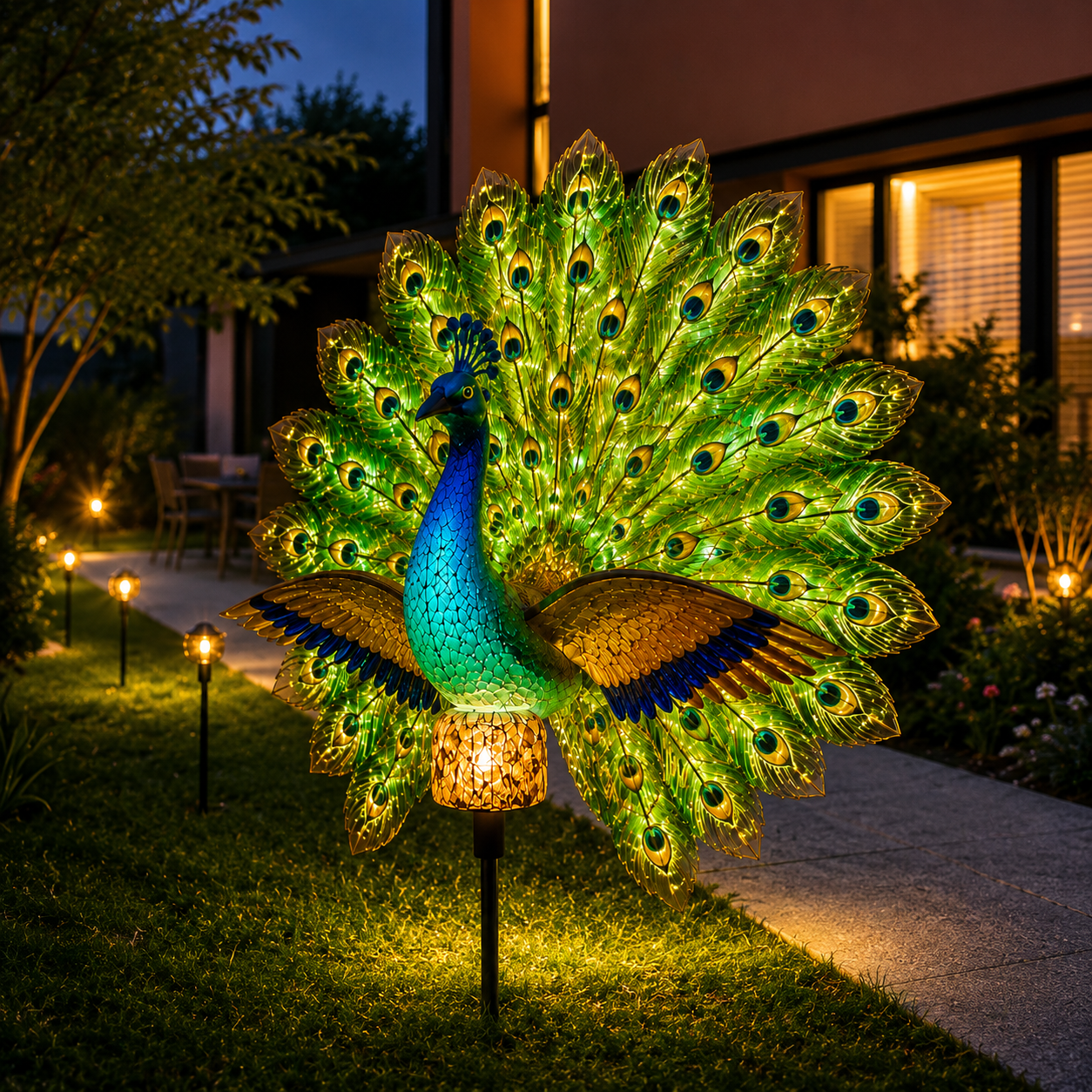🦚Solar Peacock Garden Sculpture