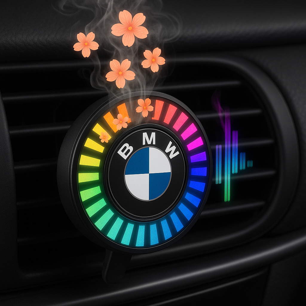 🚗 Musical rhythm LED car light with logo (with aroma diffuser)🎶