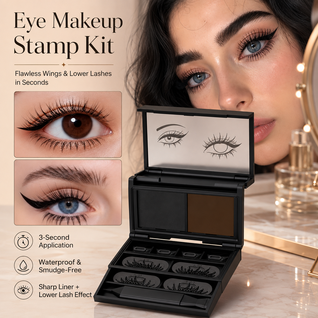 Waterproof eyeliner finish