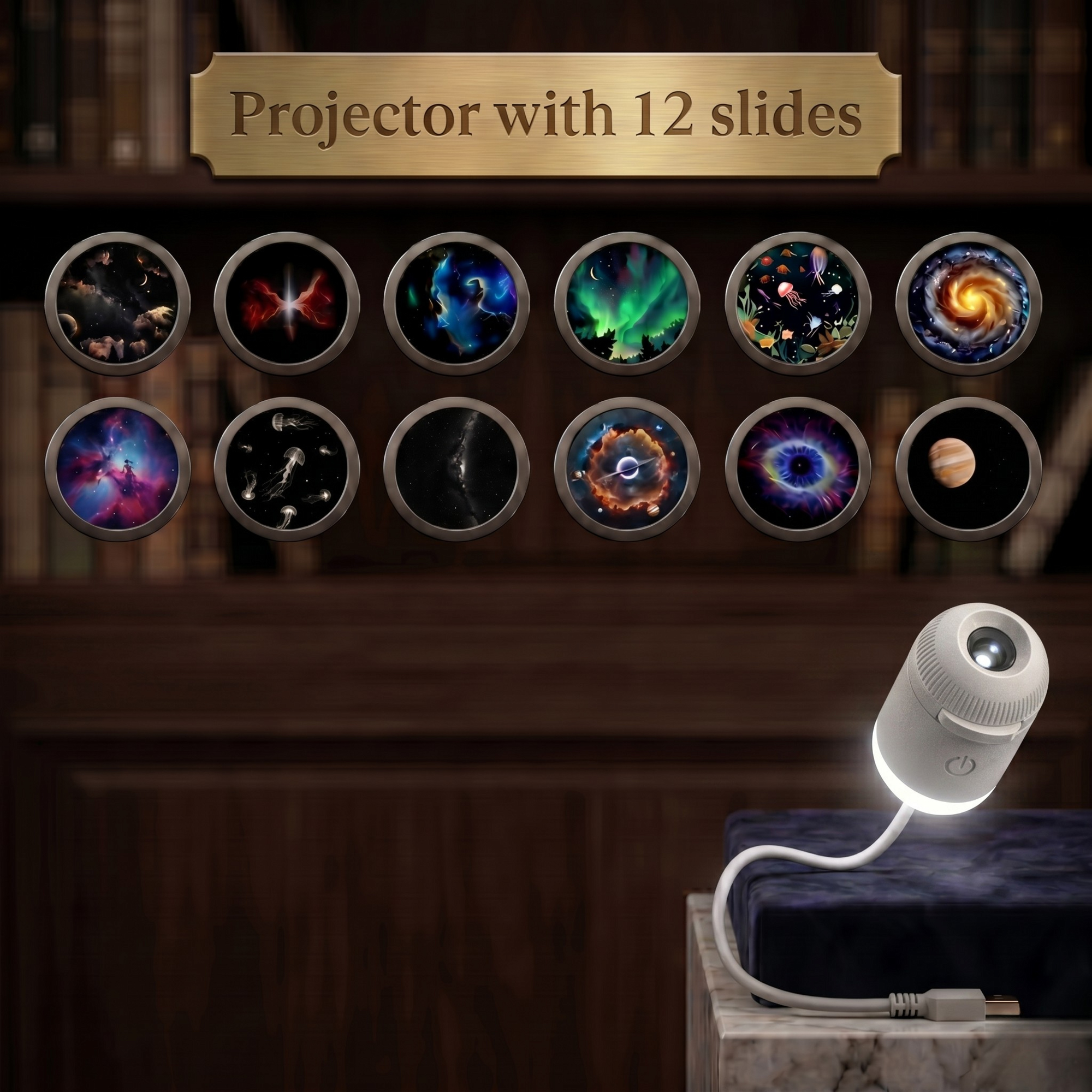 USB projektor Moyazelena™ Starry Night 🌌 | K dispozícii je viacero možností prezentácie ✨ | Vytvorte si rozprávkovú atmosféru 🌙 | Dokonalý kreatívny darček 🎁