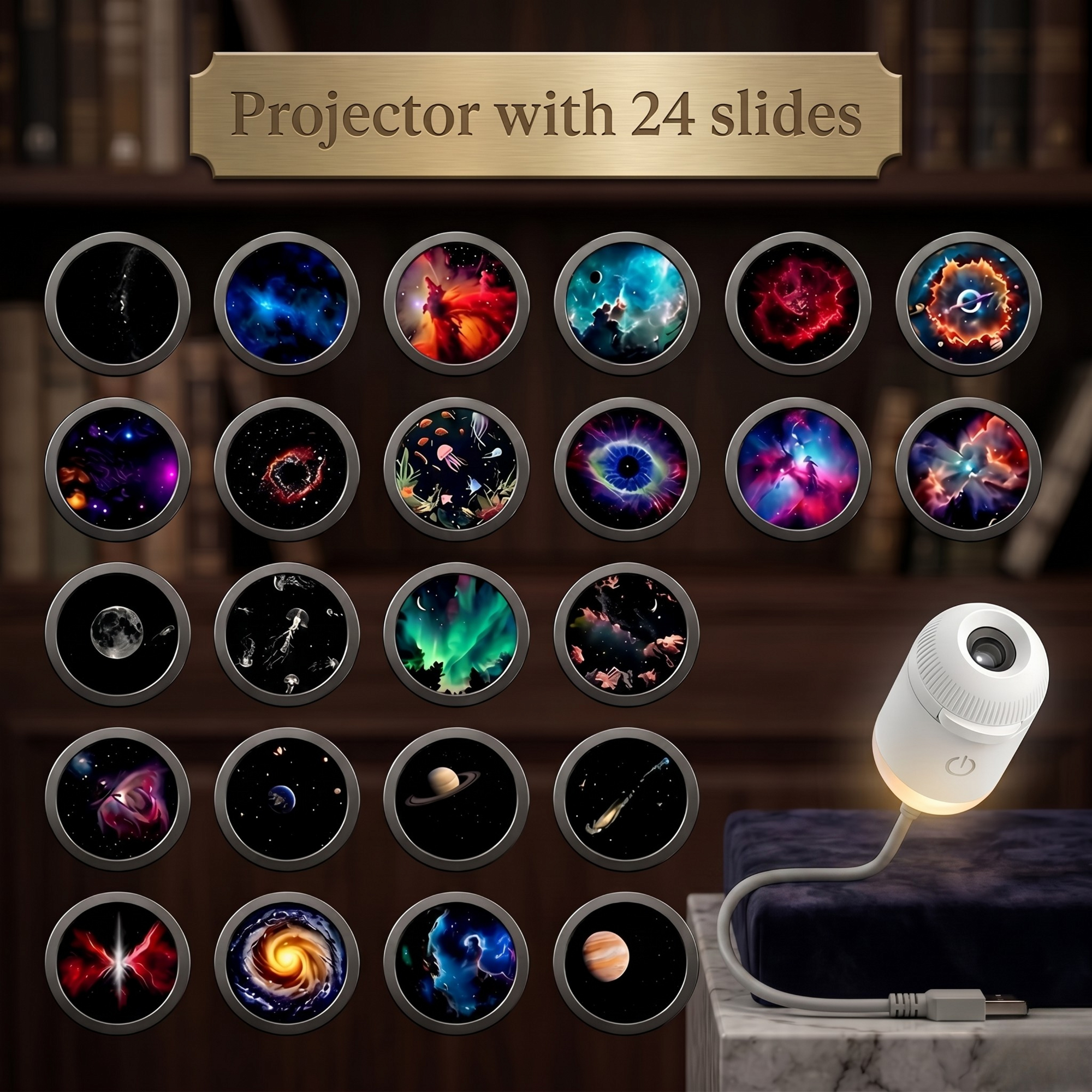 USB projektor Moyazelena™ Starry Night 🌌 | K dispozícii je viacero možností prezentácie ✨ | Vytvorte si rozprávkovú atmosféru 🌙 | Dokonalý kreatívny darček 🎁