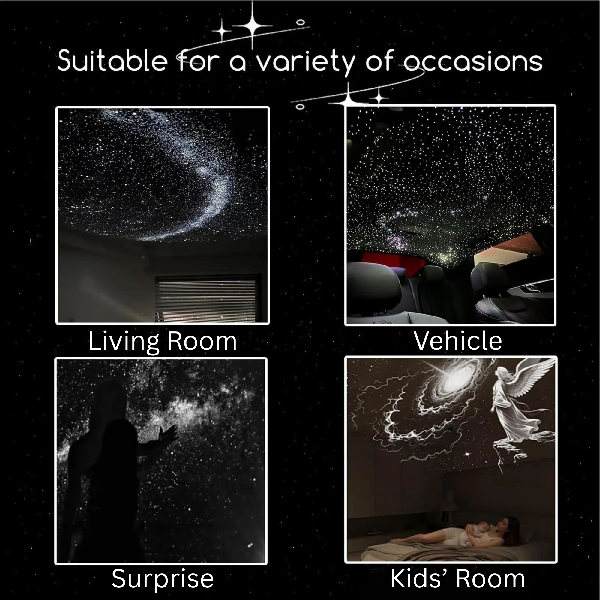 USB projektor Moyazelena™ Starry Night 🌌 | K dispozícii je viacero možností prezentácie ✨ | Vytvorte si rozprávkovú atmosféru 🌙 | Dokonalý kreatívny darček 🎁