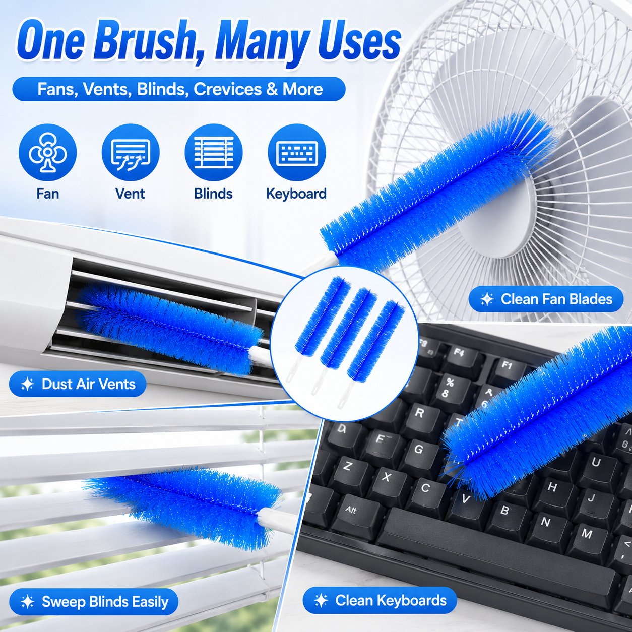 Bendable Microfiber Head 🧹, Reusable Dust Remover ✨