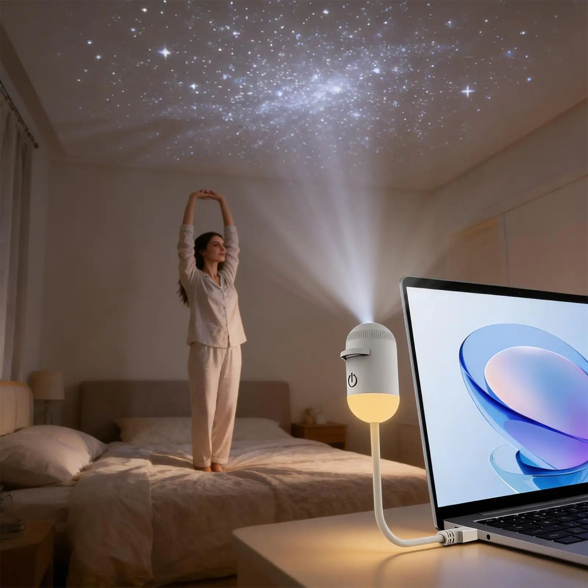 USB projektor Moyazelena™ Starry Night 🌌 | K dispozícii je viacero možností prezentácie ✨ | Vytvorte si rozprávkovú atmosféru 🌙 | Dokonalý kreatívny darček 🎁