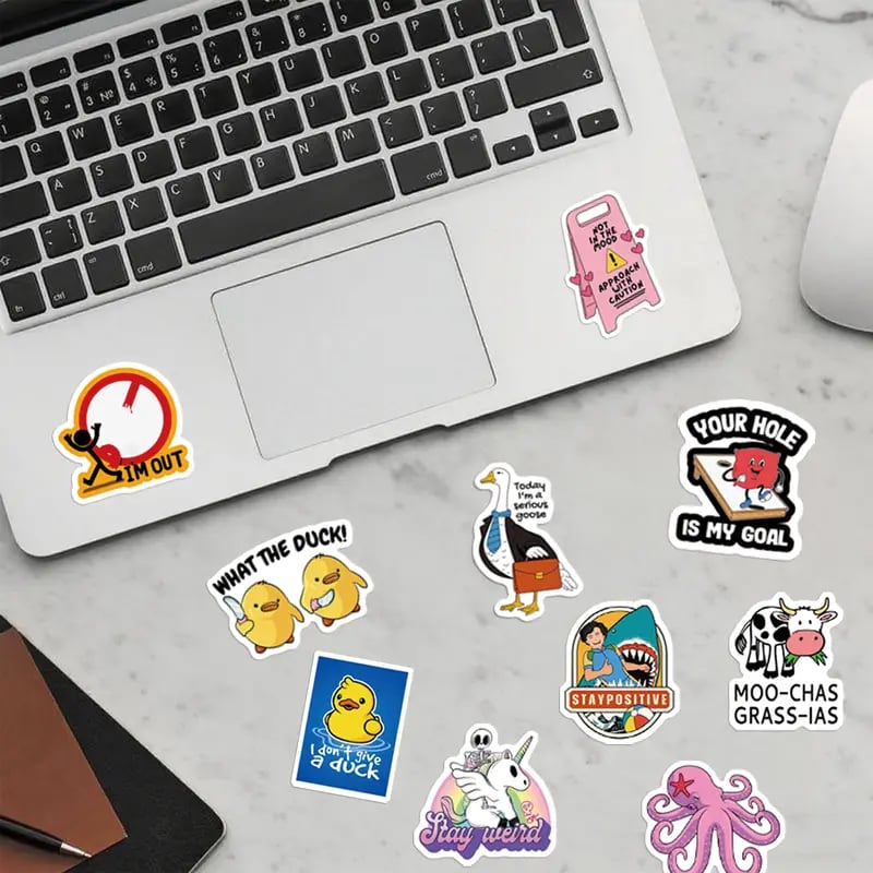 130PCS Funny Saying Sticker Pack🎉 ,Suitable for bumpers, safety helmets, water bottles, colleagues, computers🥤⛑️
