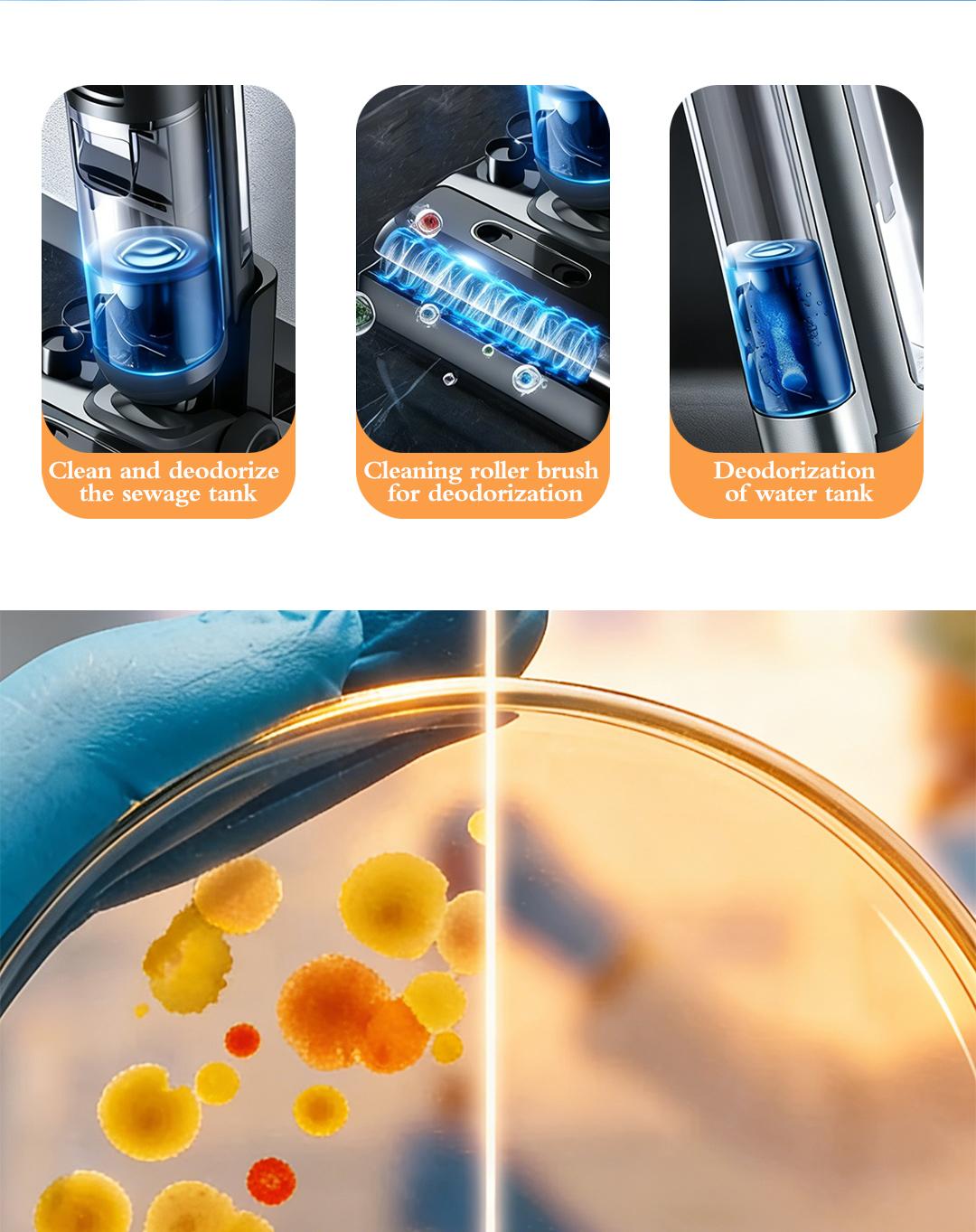 Multi-surface cleaner for floor glass tank and mop roller
