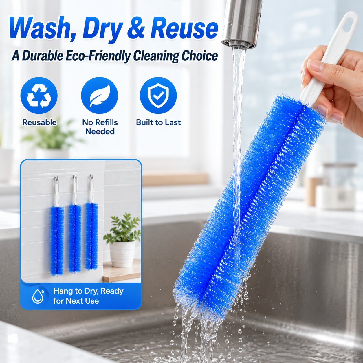 Bendable Microfiber Head 🧹, Reusable Dust Remover ✨