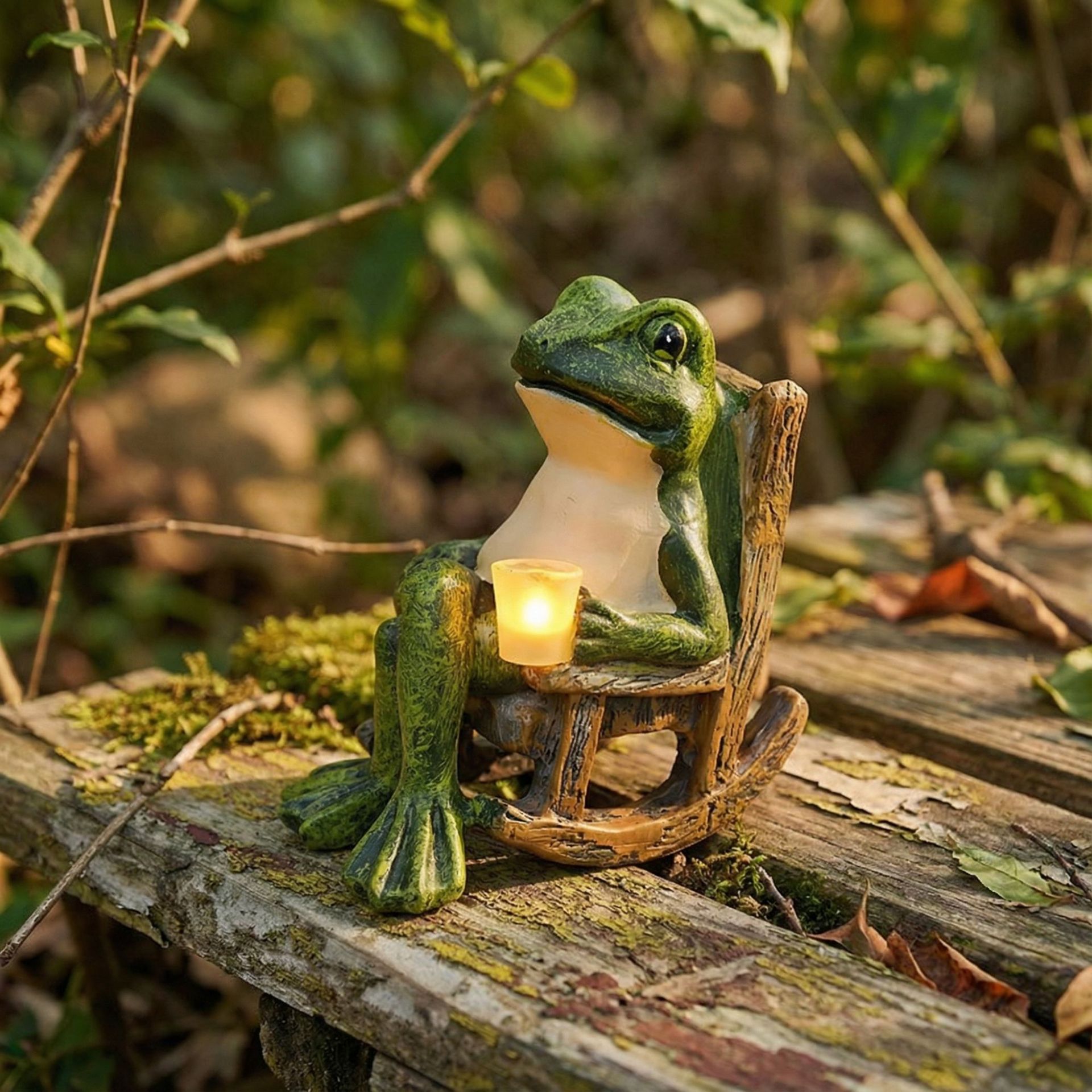 Miniature Frog Garden Statue 