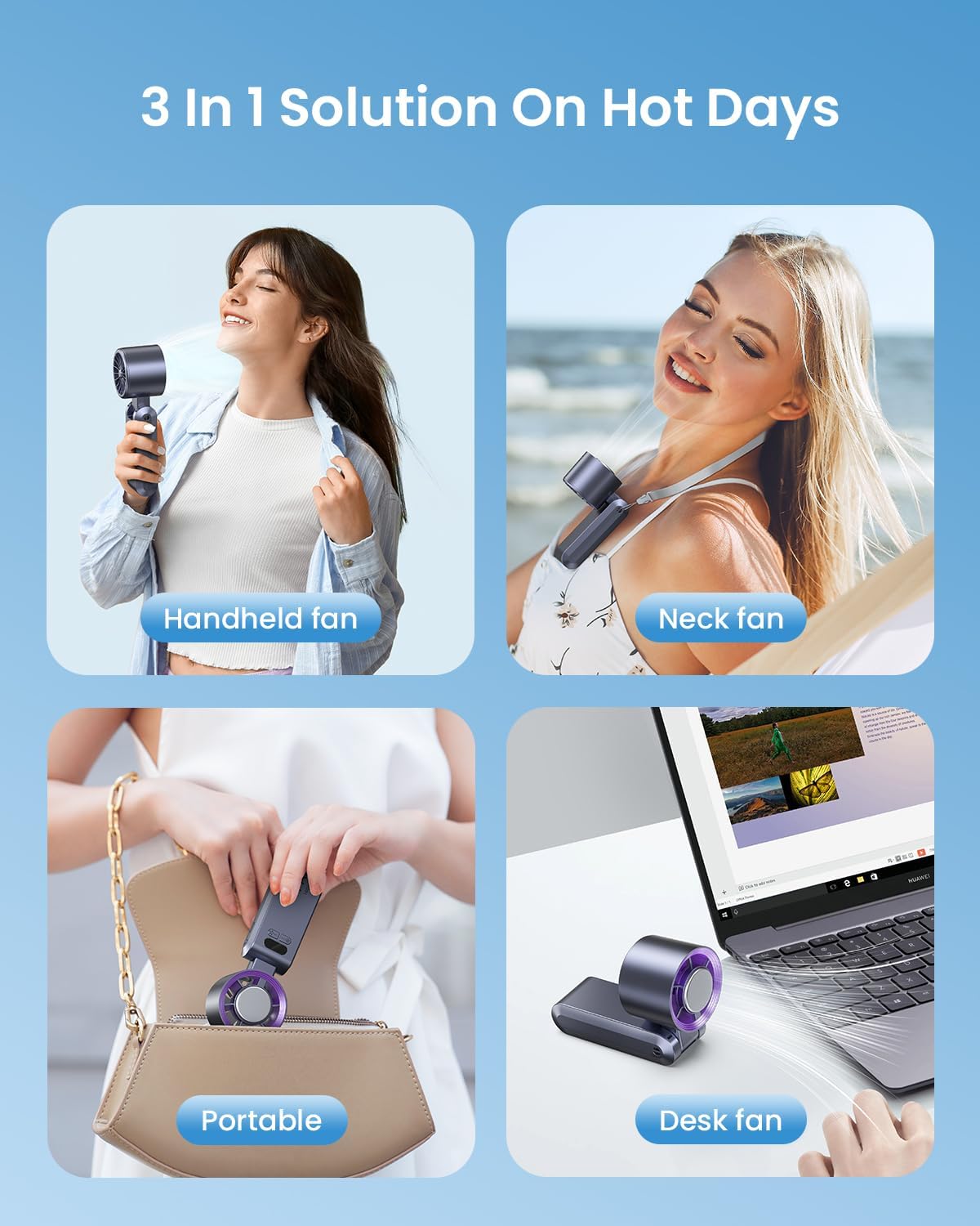🥶 Beat the Heat Anywhere – Portable Ice Cooling Fan with Turbo Airflow