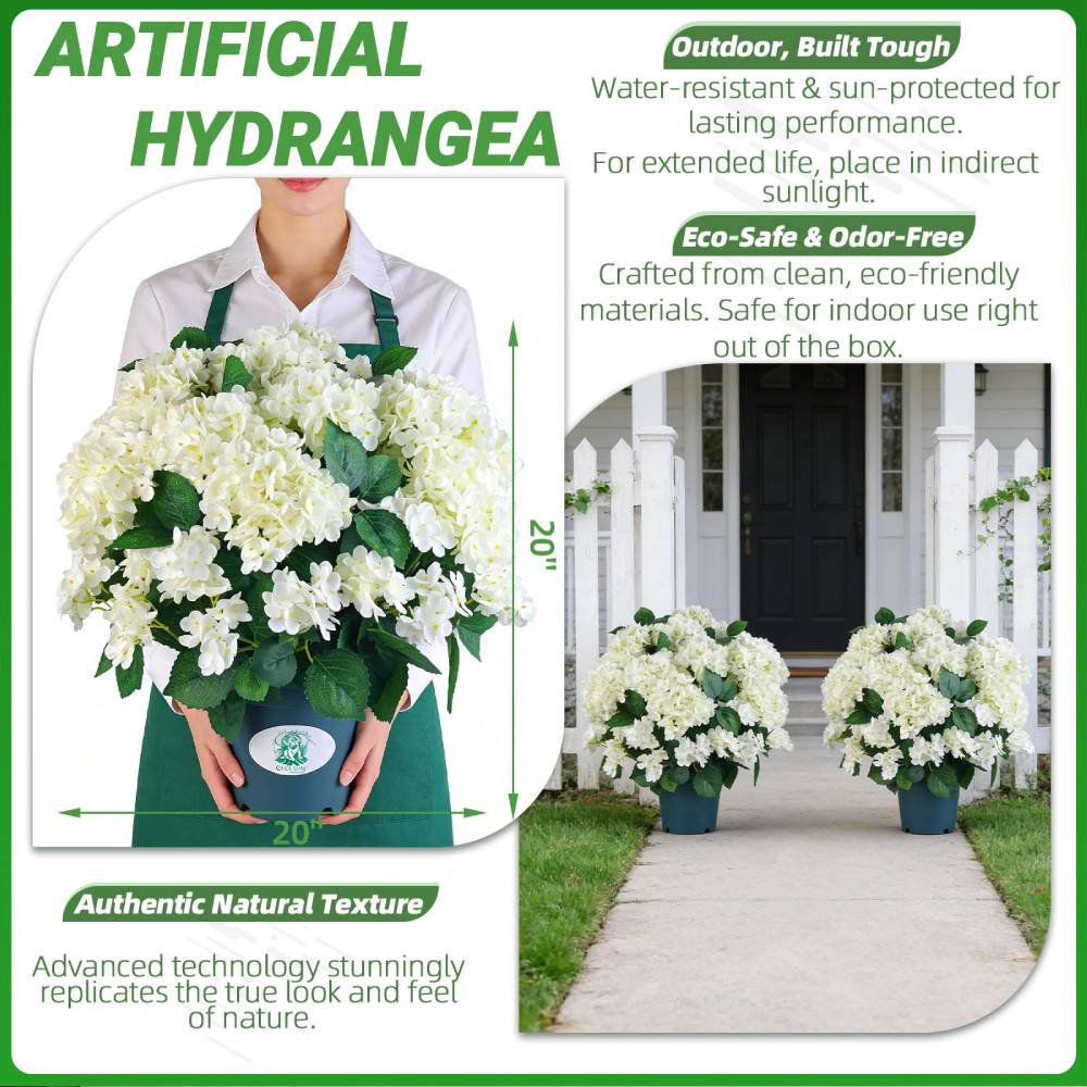 🔥 2026 Spring Hot Sale🔥Artificial Outdoor Hydrangea Flowers - UV resistant, Waterproof, Windproof