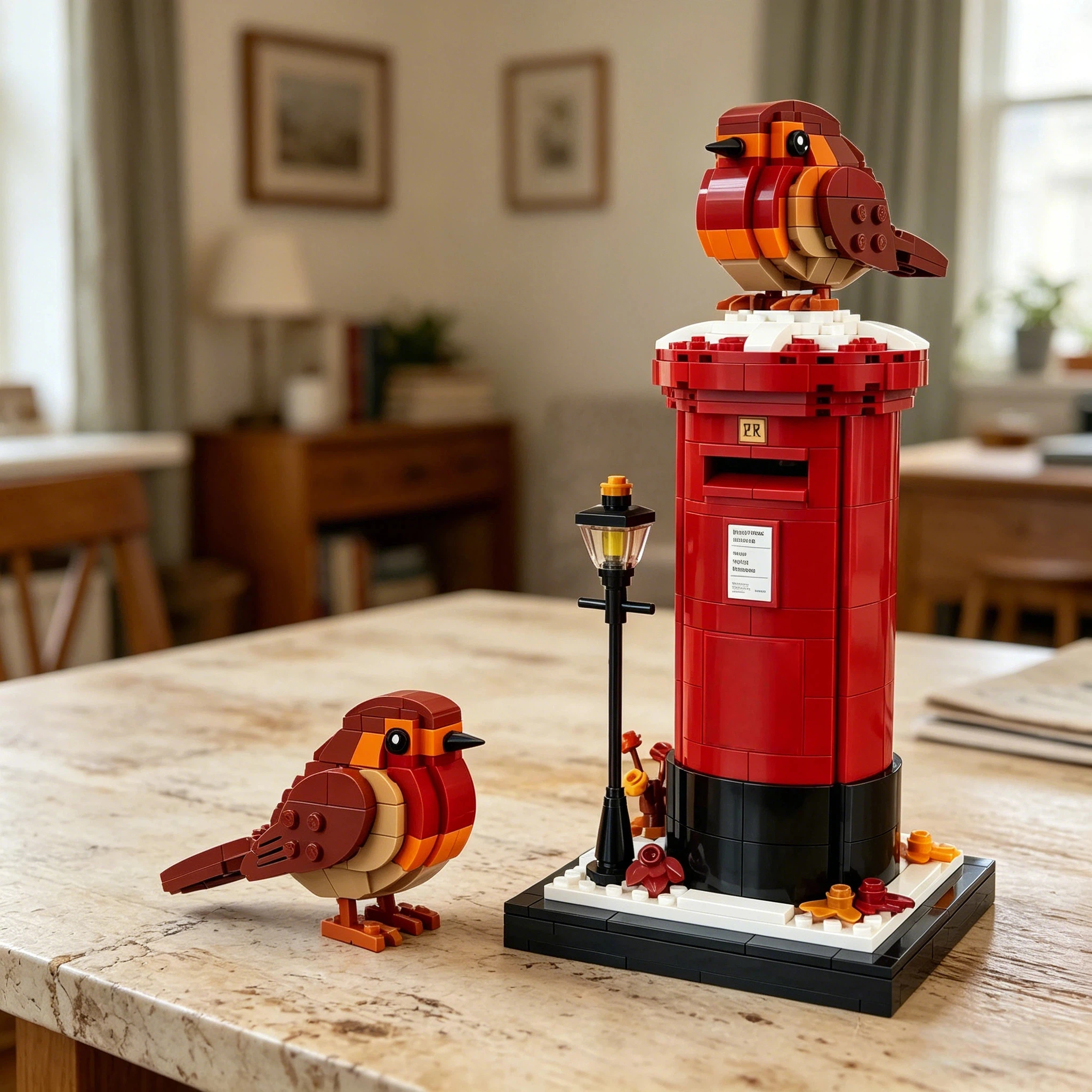 Vintage Postbox & Robin Brick Set – A Symbol of Love & Remembrance📮