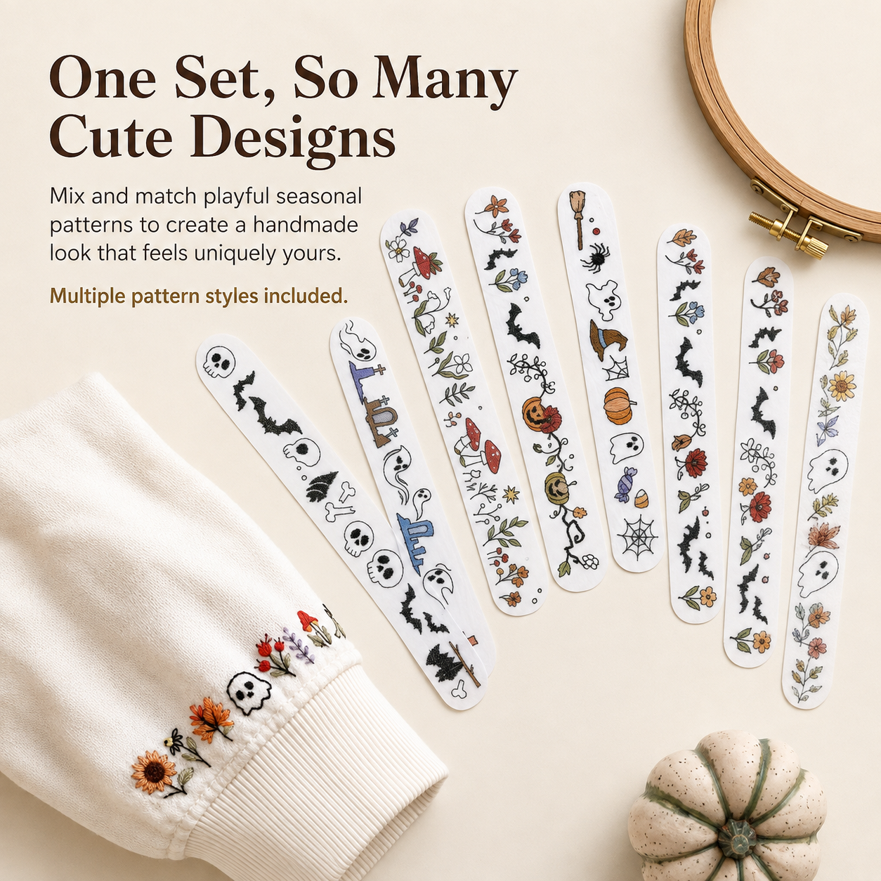 Halloween embroidery pattern collection