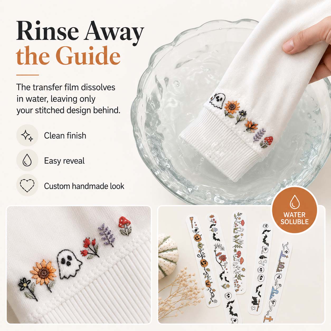 👻🪡 2026 Halloween DIY Water-Soluble Embroidery Stickers – Bestseller