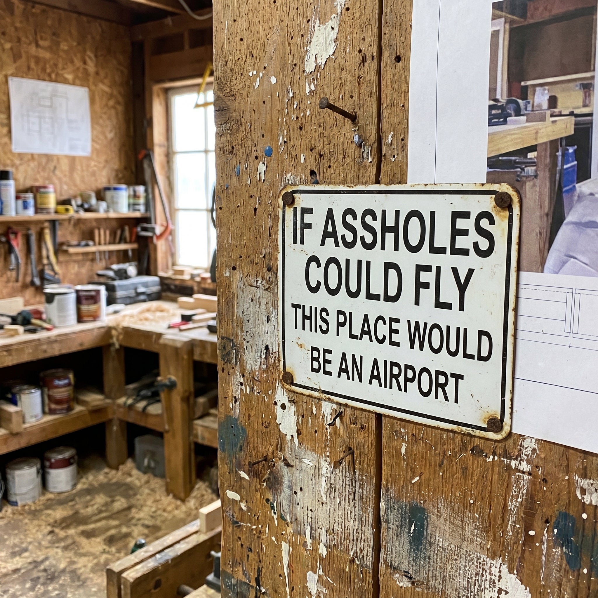 Funny "If Assholes Could Fly" Vintage Metal Sign – Hilarious Man Cave Wall Decor ✈️😂Buy 2 Get Free Shipping