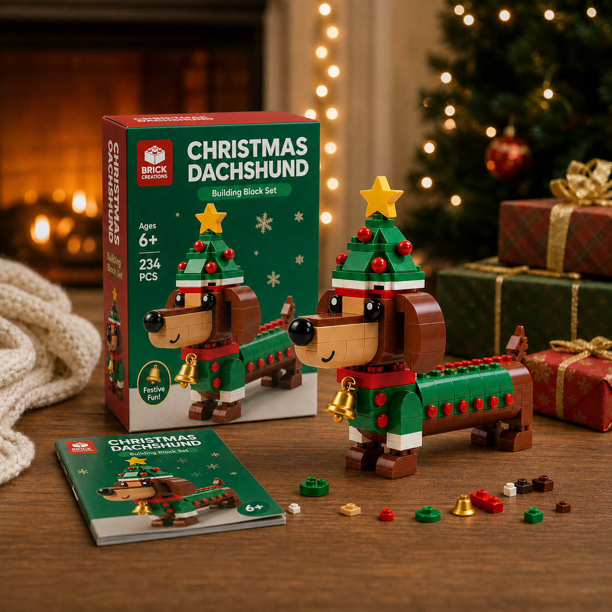 😍 2026 Bestseller 🎄🐕Christmas Limited Edition Dachshund Brick Set✈️Buy 2 Free Shipping