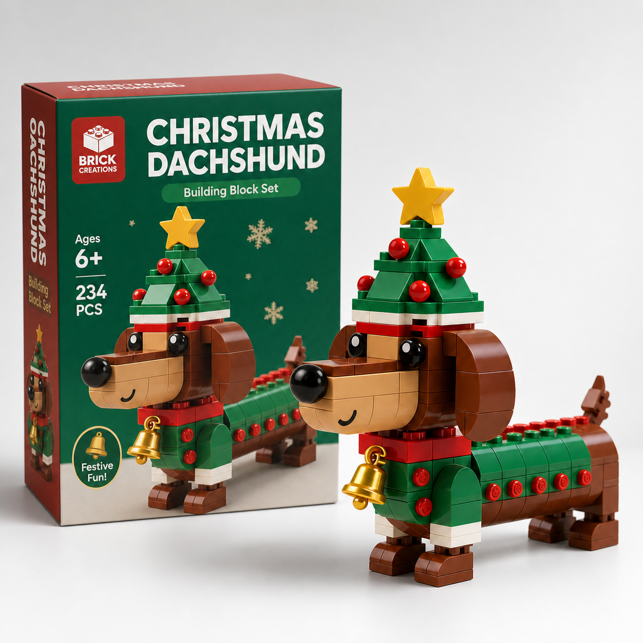 😍 2026 Bestseller 🎄🐕Christmas Limited Edition Dachshund Brick Set✈️Buy 2 Free Shipping
