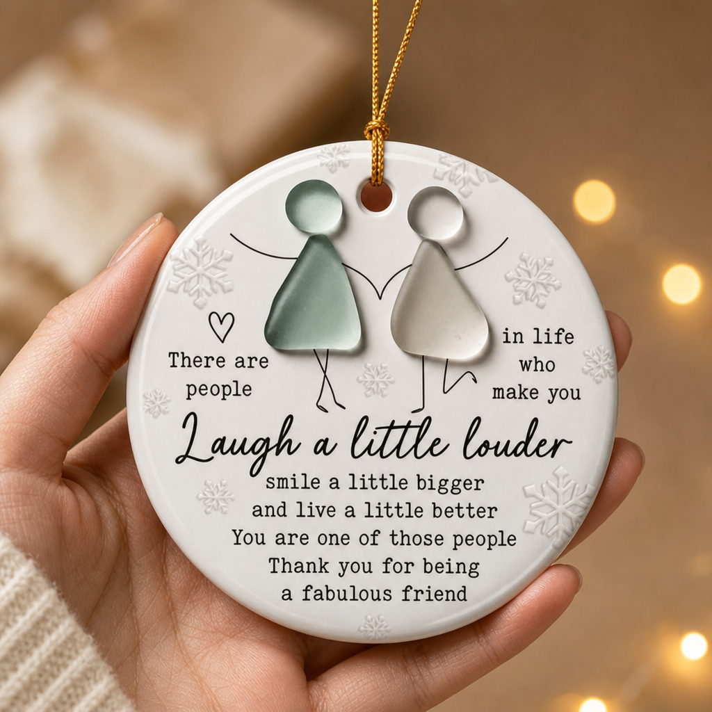 🫶 Hand-in-Hand Sea-Glass-Style Bestie Christmas Keepsake 🎄❤