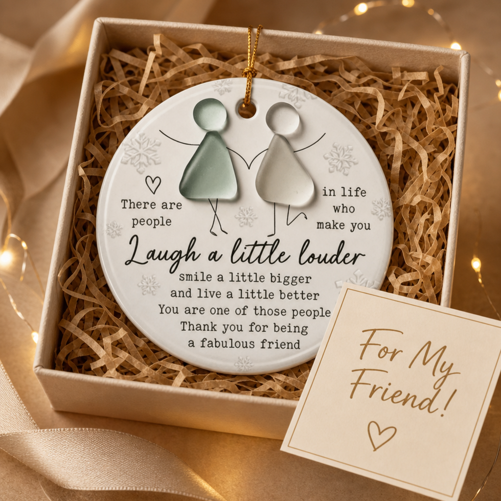 🫶 Hand-in-Hand Sea-Glass-Style Bestie Christmas Keepsake 🎄❤