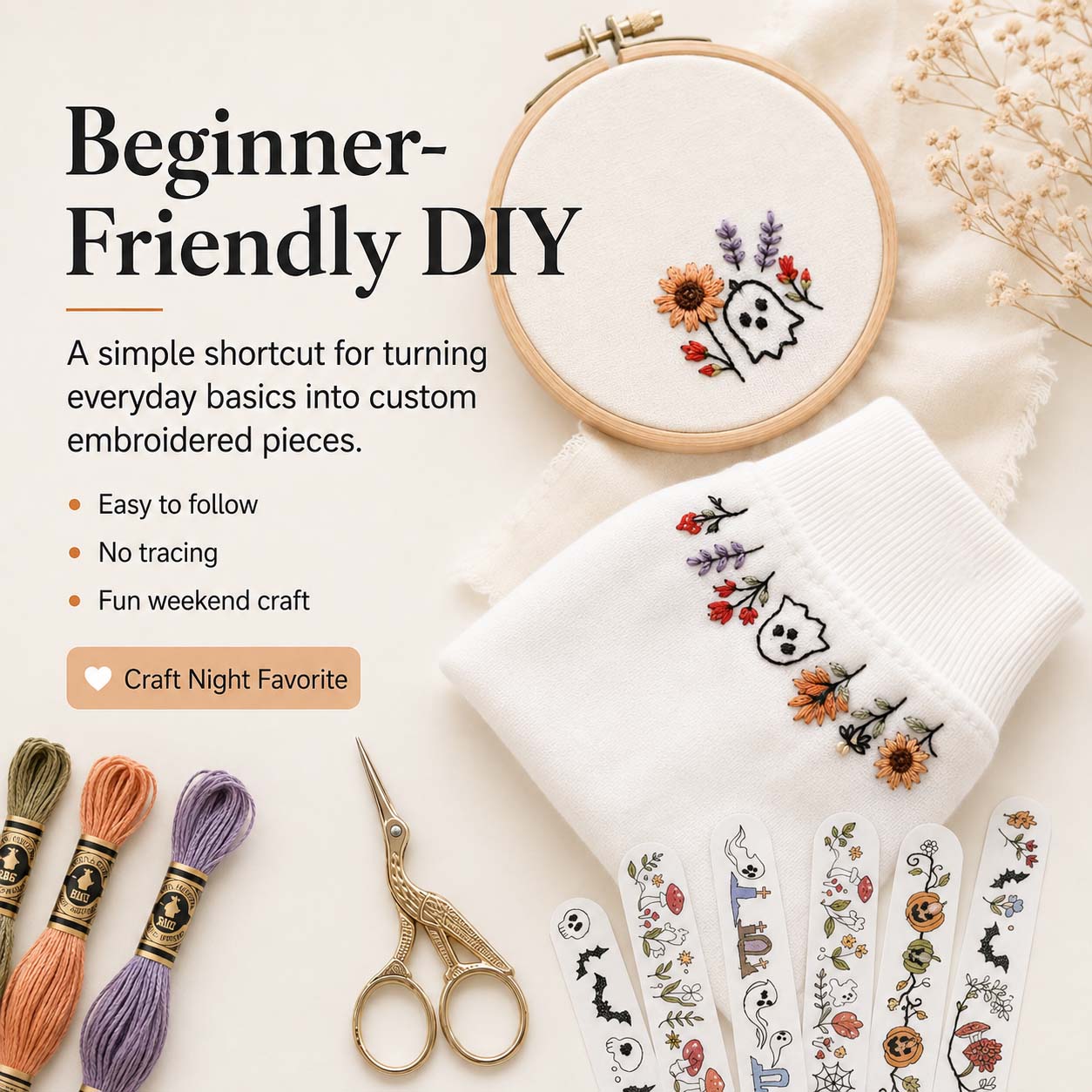 👻🪡 2026 Halloween DIY Water-Soluble Embroidery Stickers – Bestseller