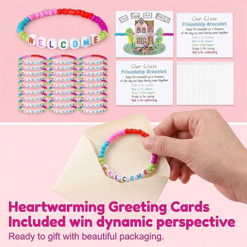 🧶❤️ Pack of 25 Welcome Bead Bracelets – Strengthen Classroom Friendship & Spread Warm Kindness! ✨