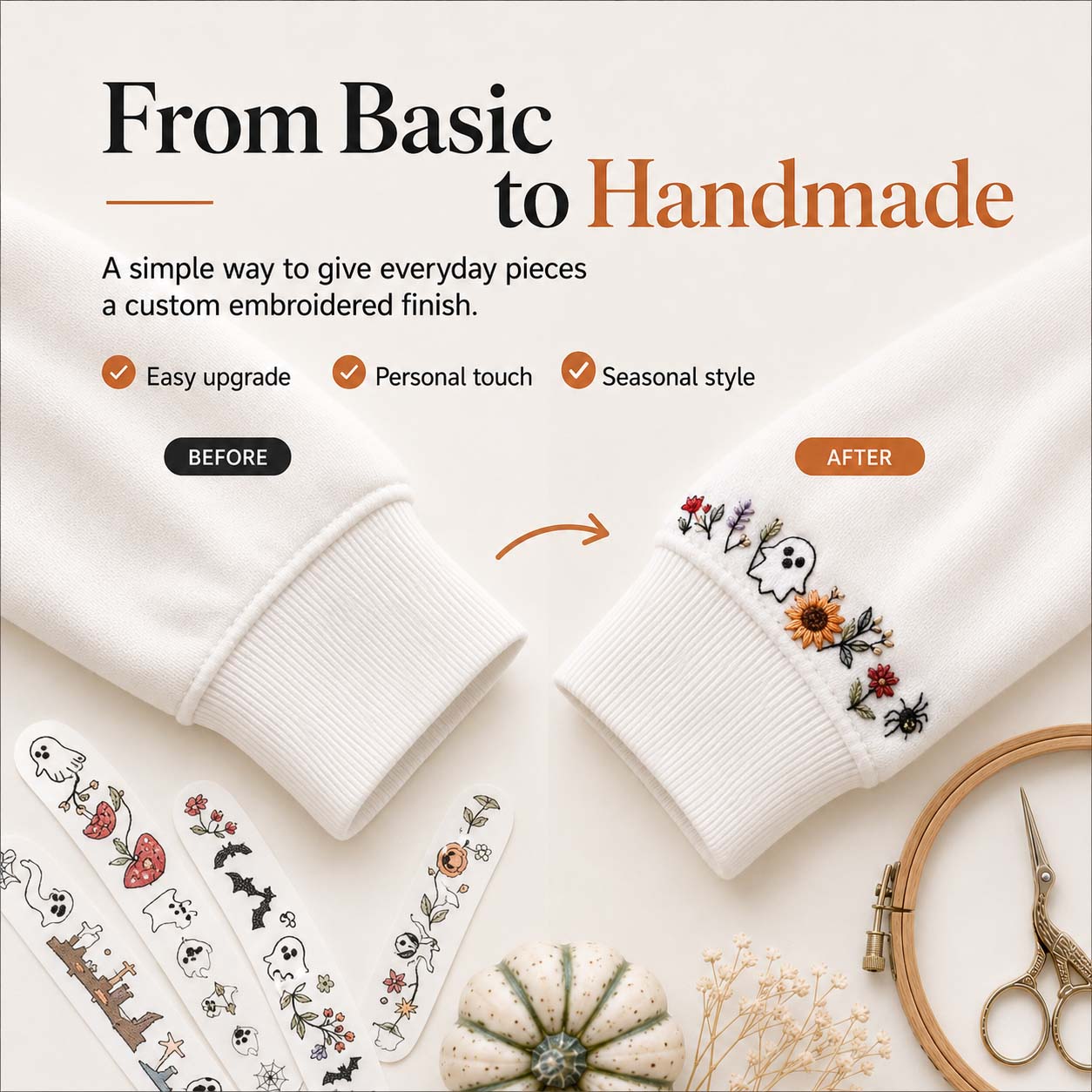👻🪡 2026 Halloween DIY Water-Soluble Embroidery Stickers – Bestseller