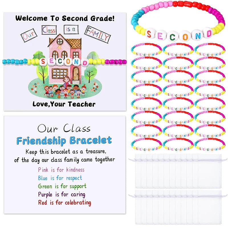 🧶❤️ Pack of 25 Welcome Bead Bracelets – Strengthen Classroom Friendship & Spread Warm Kindness! ✨