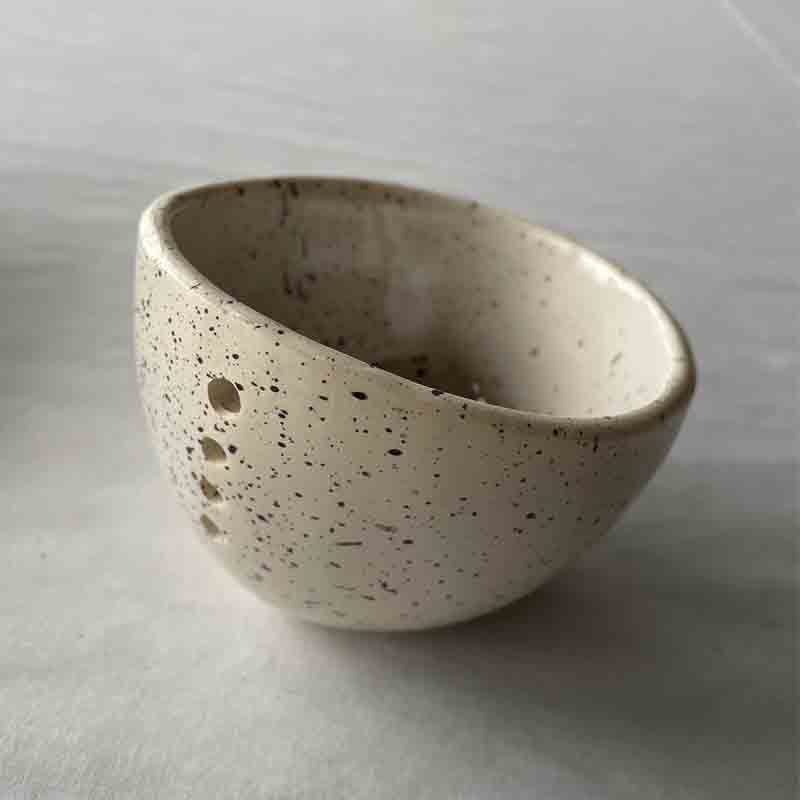 Handmade Pottery Herb Stripper Bowl for Fresh Herbs