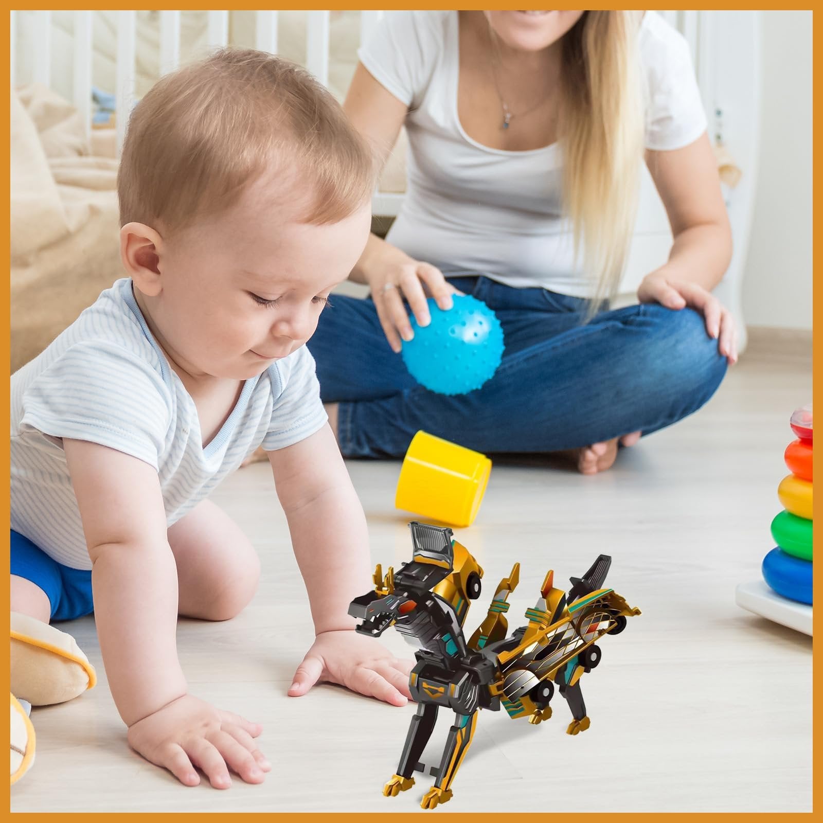 🎁✨ Collision Transforming Dinosaur Car Toy