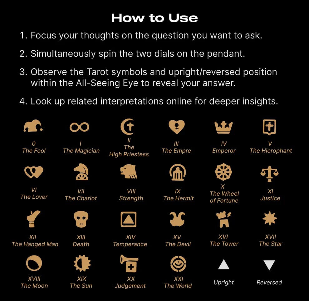 Handmade Tarot Vision Pendant: Connect to Cosmic Wisdom Anytime(✨Comes with instruction manual)