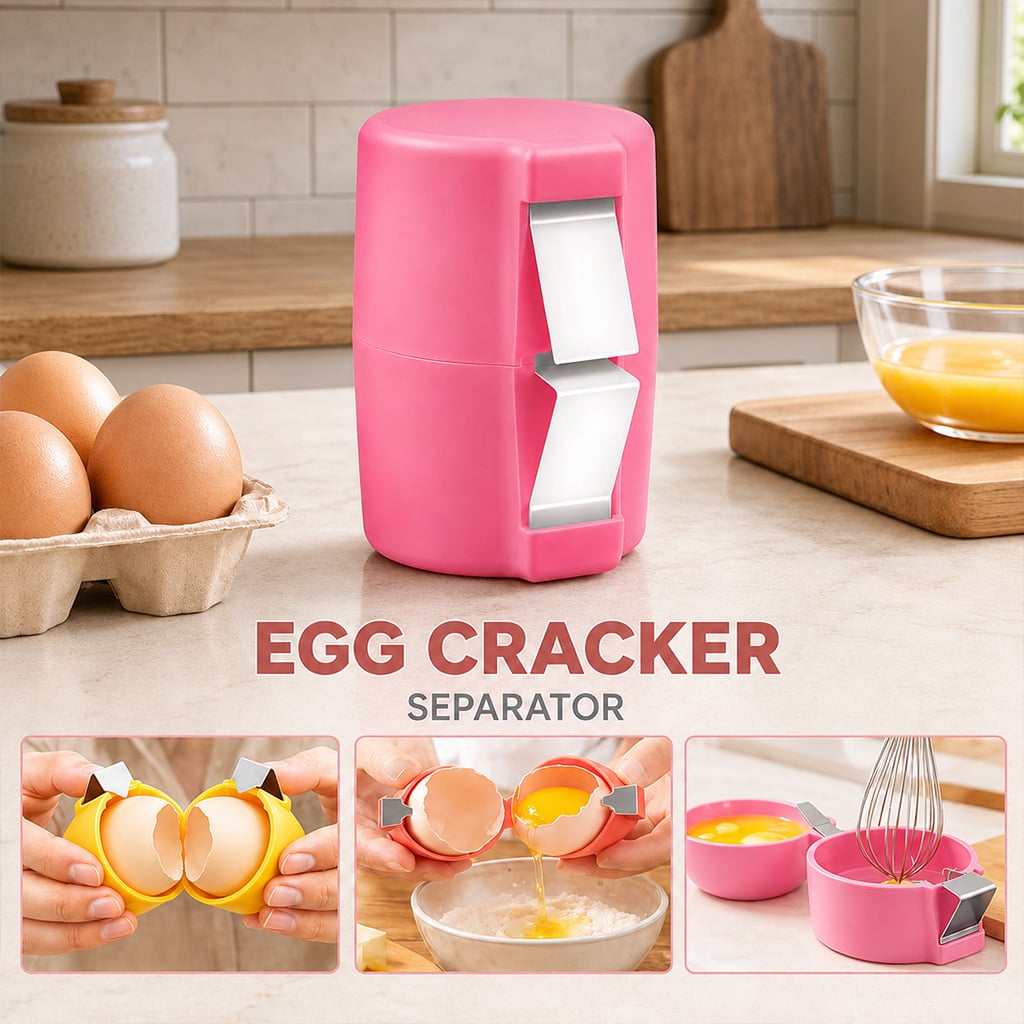 Egg cracker for baking and cooking