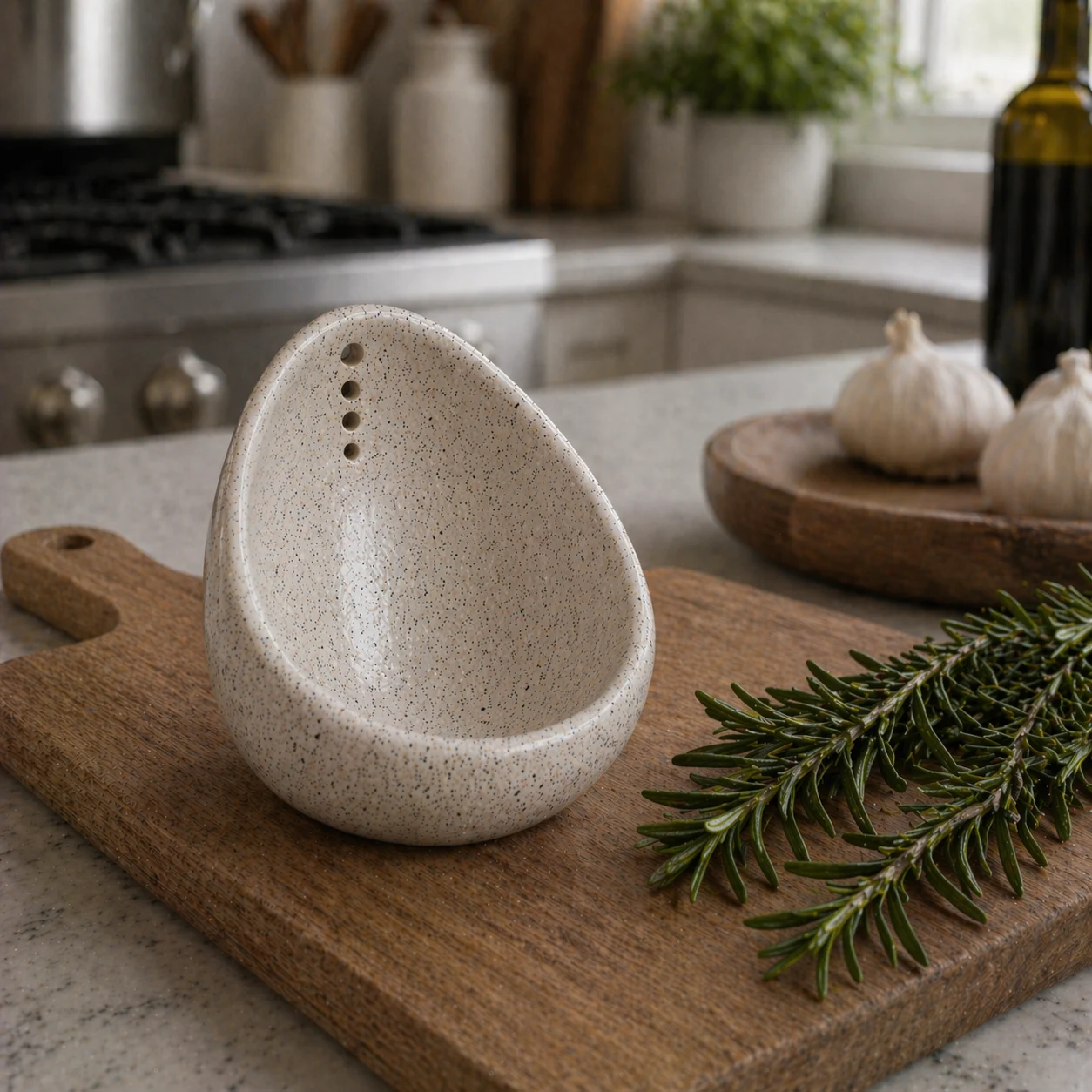 Handmade Pottery Herb Stripper Bowl for Fresh Herbs