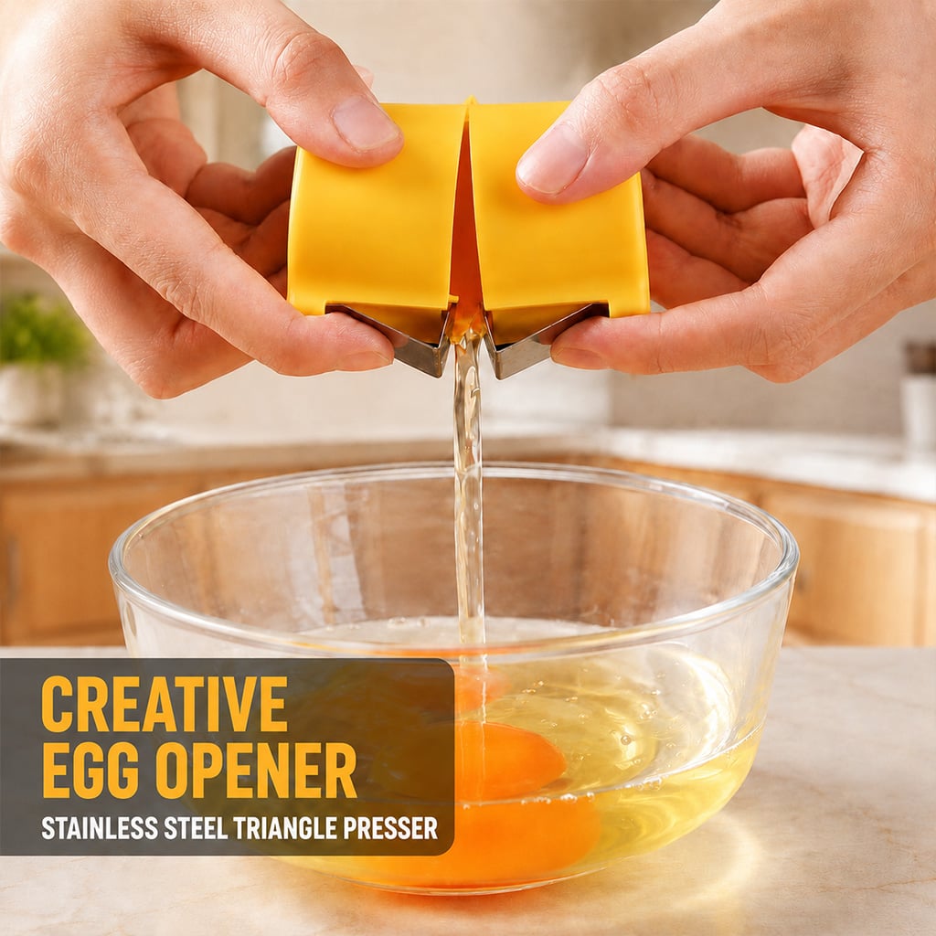 Stainless steel egg cracking design