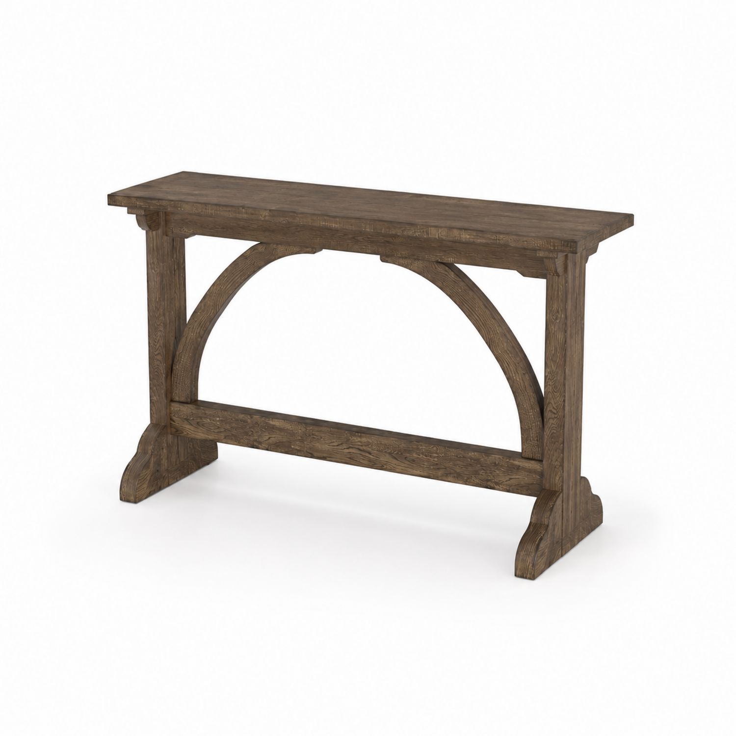 Stolik konsolowy prostokątny z drewna dębowego 120x40x80 cm Brązowy