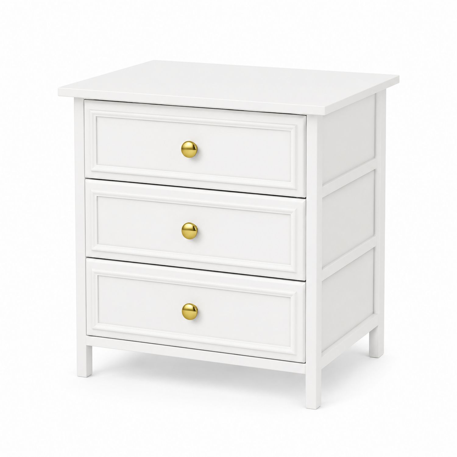 Komoda z trzema szufladami z MDF biały 60x40x70 cm