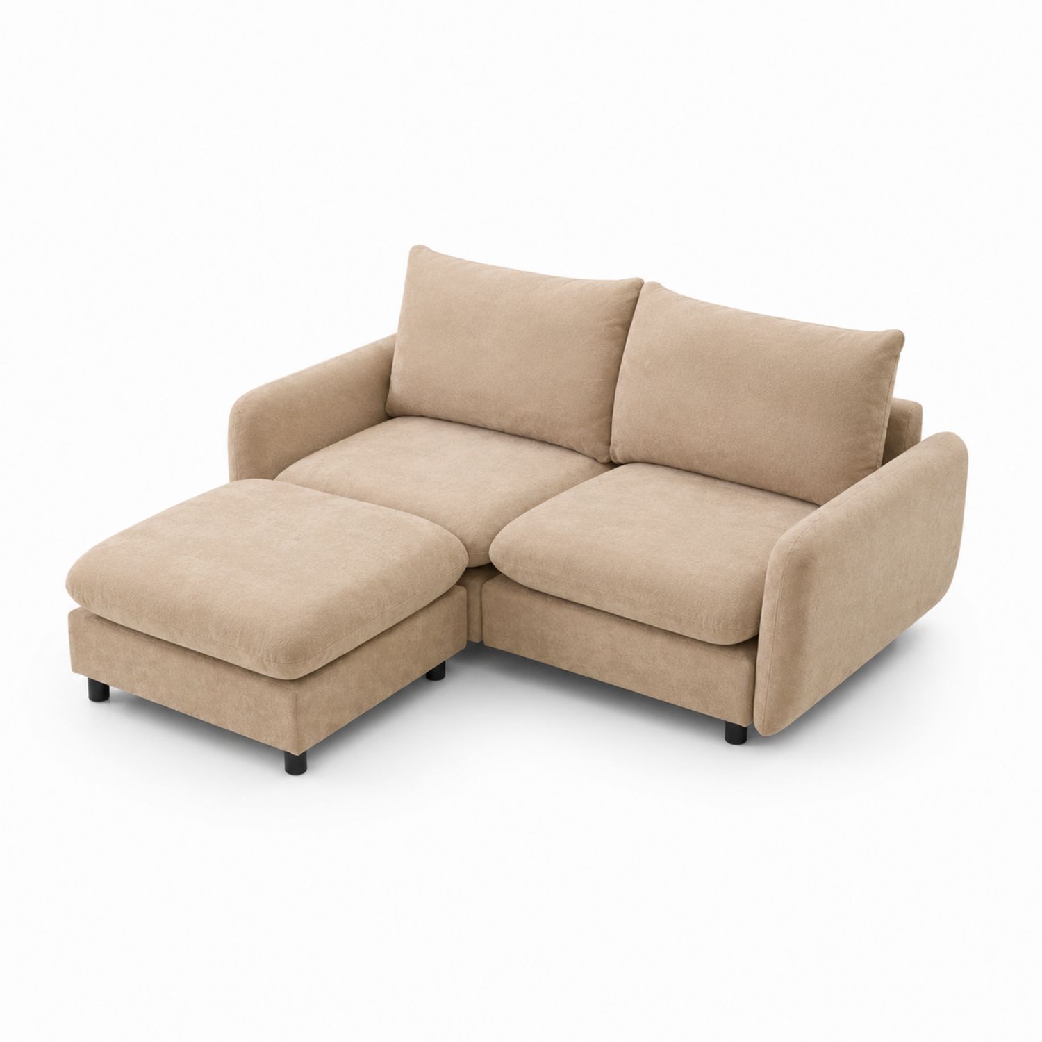Narożna sofa 2-osobowa z szezlongiem beżowy
