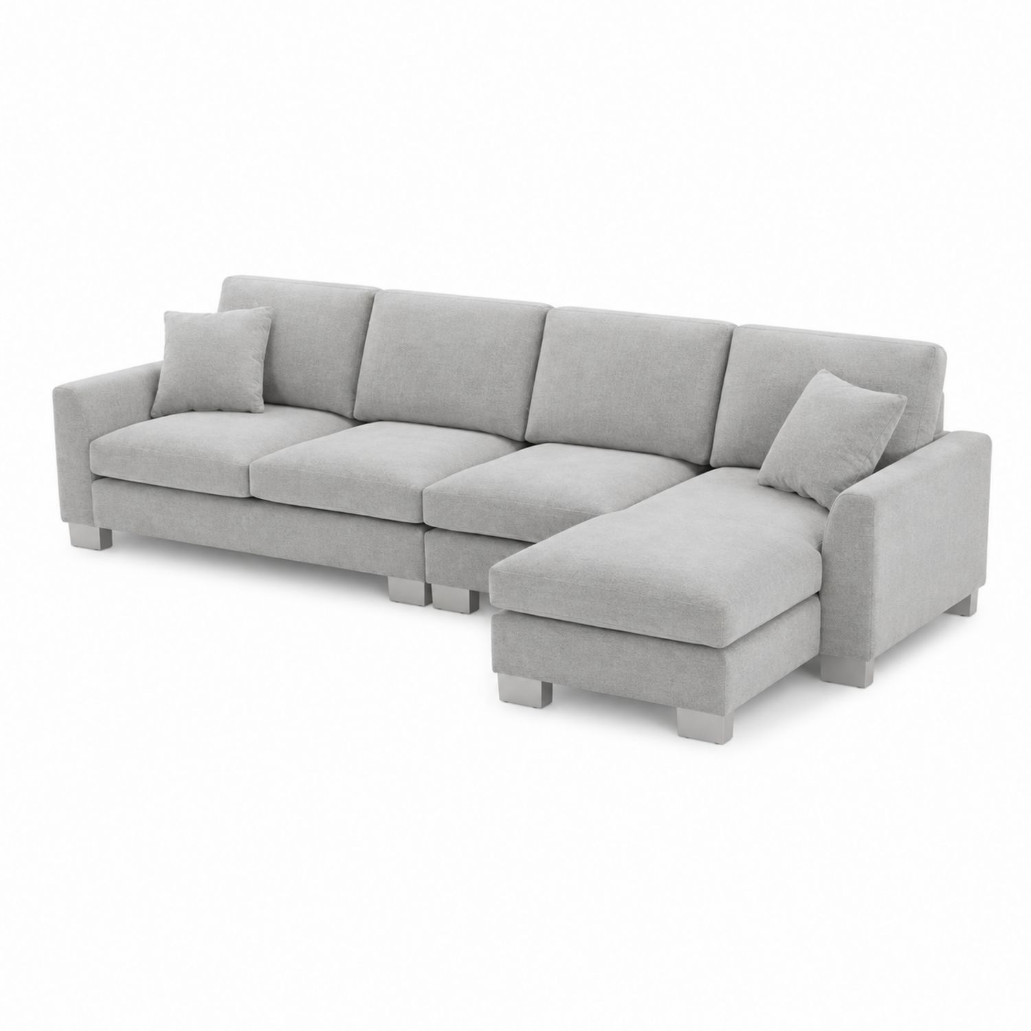 Narożnik z szezlongiem 4-osobowy 290x210x90 cm tkanina poliestrowa