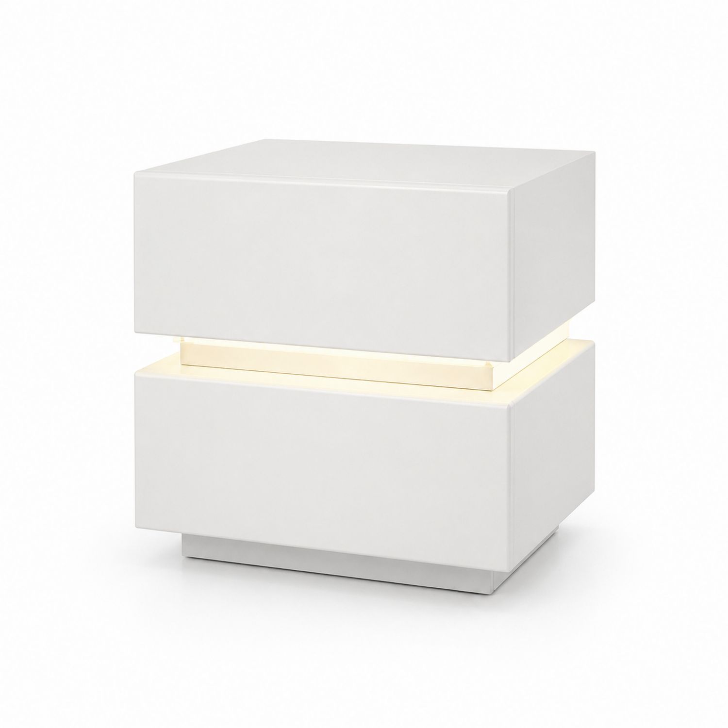 Stolik nocny z oświetleniem LED MDF biały